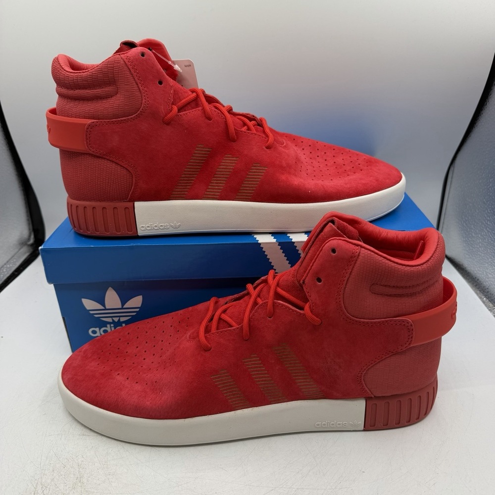 Adidas Tubular Invader Shoes Mens Sz 11.5 Red White Sneakers Originals S81963